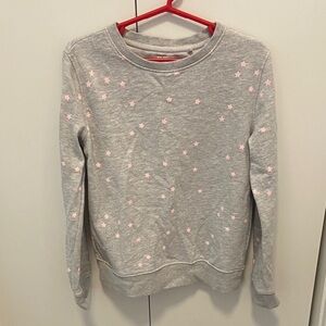 Hudson Jeans Gray Sweatshirt with Pink Star Accents